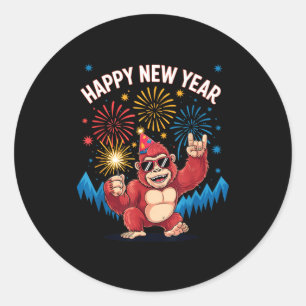 Happy New Year 2026 Funny Kids Bigfoot Lovers Part Classic Round Sticker