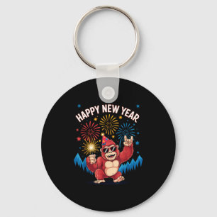 Happy New Year 2026 Funny Kids Bigfoot Lovers Part Key Ring