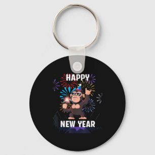 Happy New Year 2026 Funny Kids Bigfoot Lovers Part Key Ring