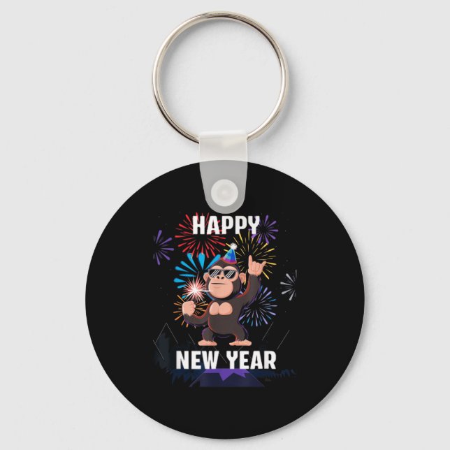 Happy New Year 2026 Funny Kids Bigfoot Lovers Part Key Ring (Front)