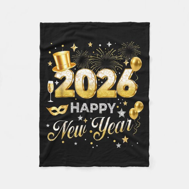 Happy New Year 2026 Funny New Years Eve Party Men  Fleece Blanket (Front)