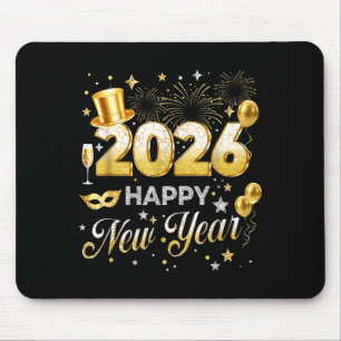 Happy New Year 2026 Funny New Years Eve Party Men Mouse Mat