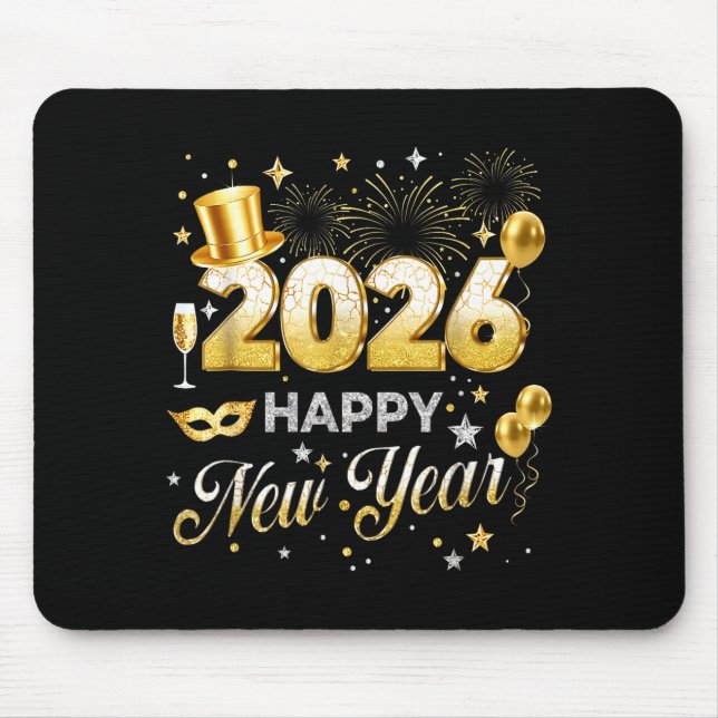 Happy New Year 2026 Funny New Years Eve Party Men  Mouse Mat (Front)
