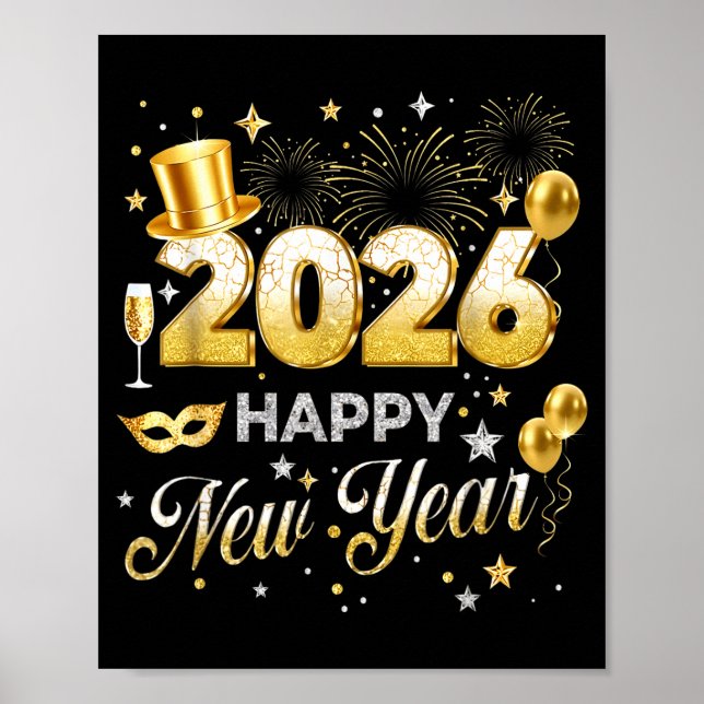 Happy New Year 2026 Funny New Years Eve Party Men  Poster (Front)