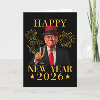 Happy New Year 2026 Funny President Trump Firework Card