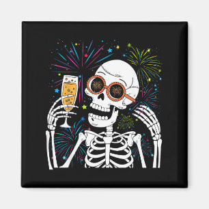 Happy New Year 2026 Funny Skeleton New Years Eve P Magnet