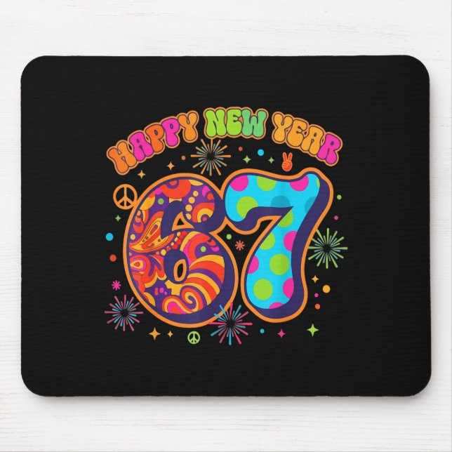 Happy New Year 2026 Gen Alpha 67 Meme Brain Rot Vi Mouse Mat (Front)