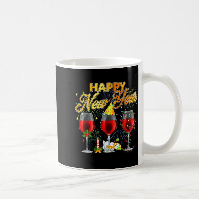 Happy New Year 2026 Gles Of Wine Fireworks New Yea Coffee Mug (Right)