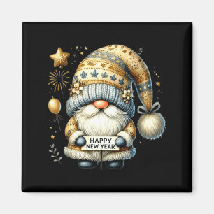 Happy New Year 2026 Gnome Watercolor Gnome New Yea Magnet