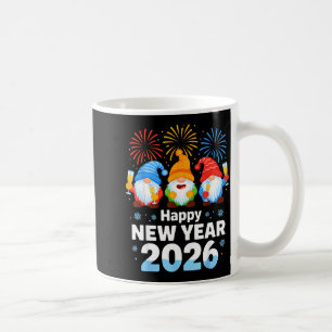 Happy New Year 2026 Gnome With Fireworks And Champ Coffee Mug