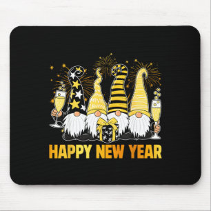 Happy New Year 2026 Gnomes Drinking Champagne New Mouse Mat