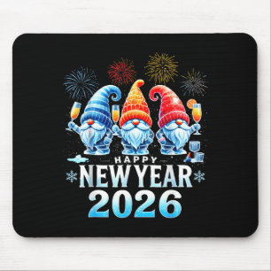 Happy New Year 2026 Gnomes Family Party New Years Mouse Mat