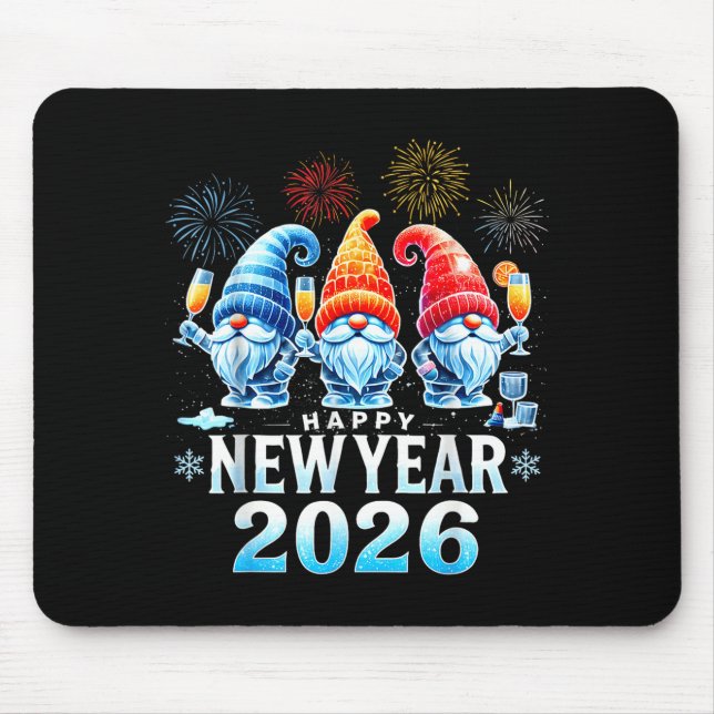Happy New Year 2026 Gnomes Family Party New Years  Mouse Mat (Front)