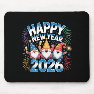 Happy New Year 2026 Gnomes Family Party New Years Mouse Mat