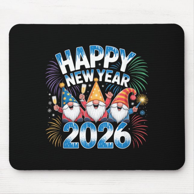 Happy New Year 2026 Gnomes Family Party New Years  Mouse Mat (Front)