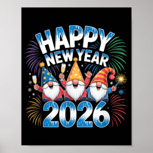 Happy New Year 2026 Gnomes Family Party New Years Poster