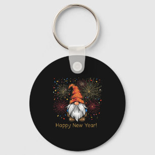 Happy New Year 2026 Gnomes Fireworks Confetti  Key Ring