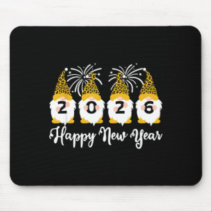Happy New Year 2026 Gnomes Leopard Print Gnomies G Mouse Mat