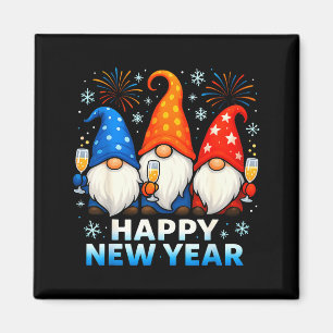 Happy New Year 2026 Gnomes Matching Family New Yea Magnet