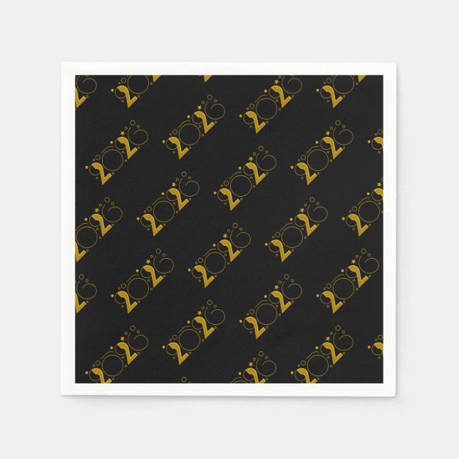 Happy New Year 2026 gold Napkin (Front)