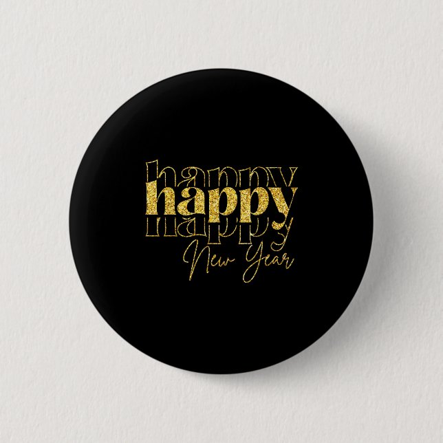 Happy New Year 2026 Gold Party Eve Family Xmas  6 Cm Round Badge (Front)