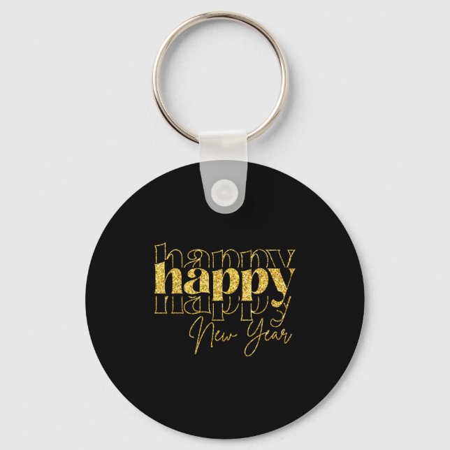 Happy New Year 2026 Gold Party Eve Family Xmas  Key Ring (Front)