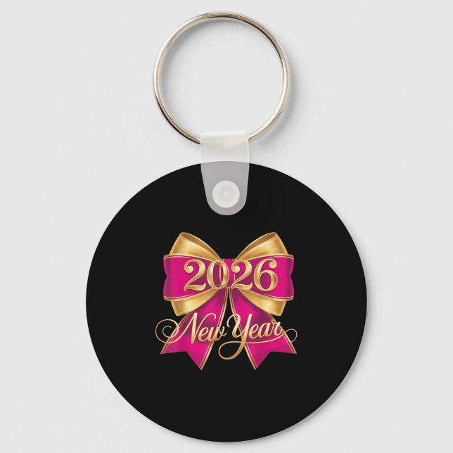Happy New Year 2026 Gold Party Eve Family Xmas  Key Ring (Front)
