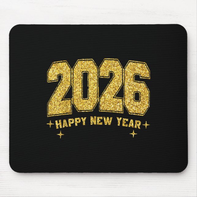 Happy New Year 2026 Gold Party Eve Family Xmas  Mouse Mat (Front)
