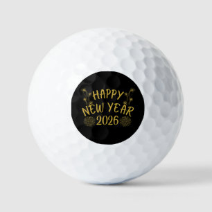 Happy New Year 2026 Golf Balls