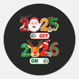 Happy New Year 2026 Goodbye 2025 Hello 2026 Christ Classic Round Sticker