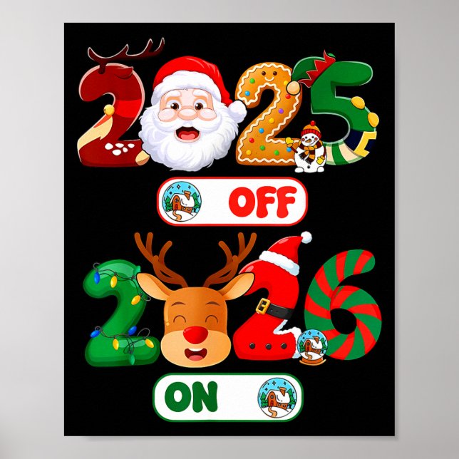 Happy New Year 2026 Goodbye 2025 Hello 2026 Christ Poster (Front)