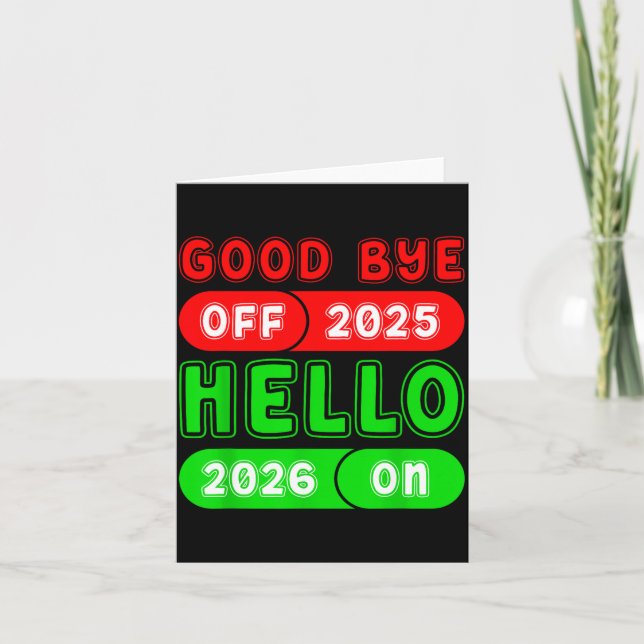 Happy New Year 2026 Goodbye 2025 Hello 2026 Matchi Card (Front)