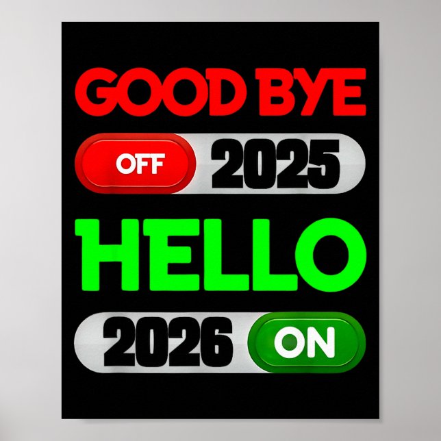 Happy New Year 2026 Goodbye 2025 Hello 2026  Poster (Front)