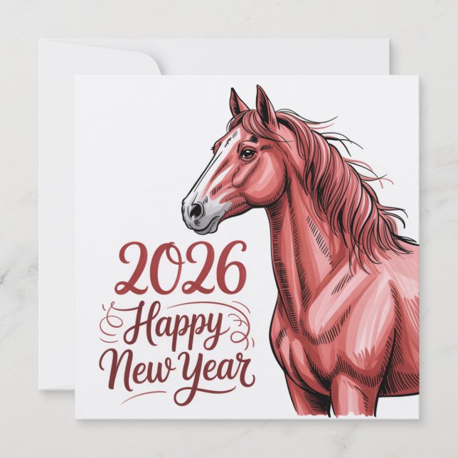 Happy New Year 2026 Greeting Card – Chinese Zodiac (Front)