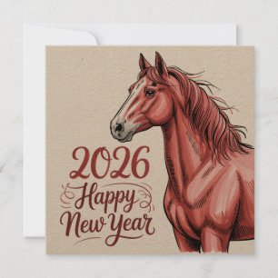 Happy New Year 2026 Greeting Card – Chinese Zodiac