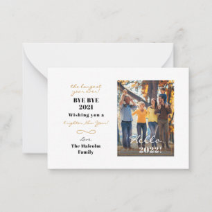 Happy New Year 2026 Hand Lettered Family Photo Card