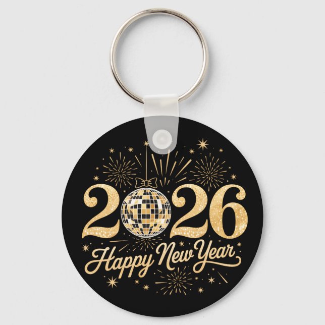 Happy New Year 2026 Key Ring (Front)
