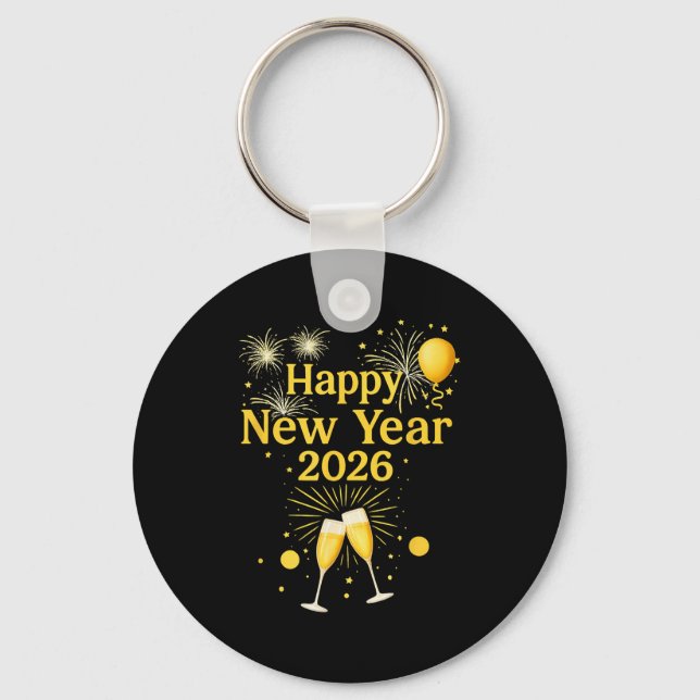 Happy New Year 2026  Key Ring (Front)