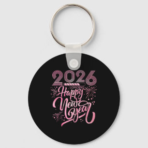 Happy New Year 2026 Loading Fireworks  Key Ring