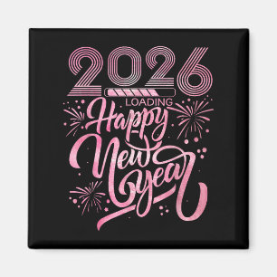 Happy New Year 2026 Loading Fireworks  Magnet