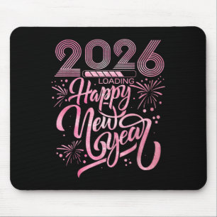 Happy New Year 2026 Loading Fireworks  Mouse Mat