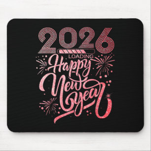 Happy New Year 2026 Loading Fireworks Party Mouse Mat
