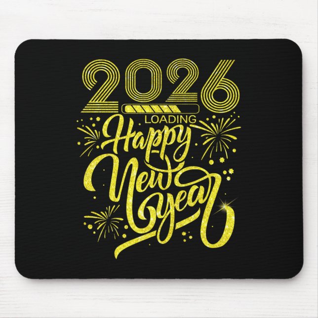 Happy New Year 2026 Loading Fireworks Party Premiu Mouse Mat (Front)