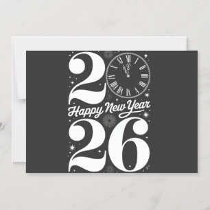 Happy New Year 2026 Midnight Clock Countdown Magnetic Invitation