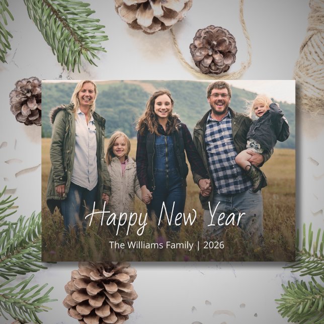 Happy New Year 2026 Modern Family Photo  Holiday Card (Creator Uploaded)