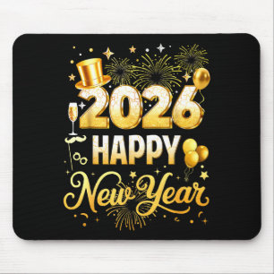 Happy New Year 2026 New Year Party Ballon Family M Mouse Mat