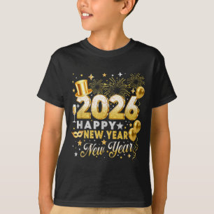 Happy New Year 2026 New Year Party Ballon Family M T-Shirt