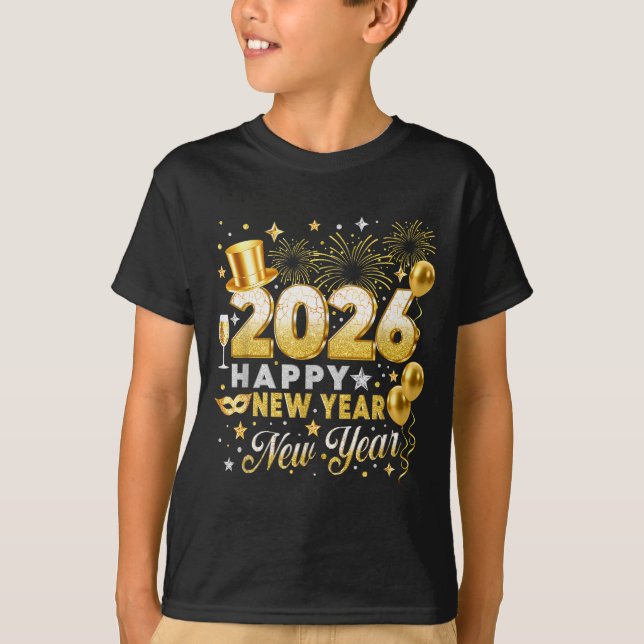 Happy New Year 2026 New Year Party Ballon Family M T-Shirt (Front)