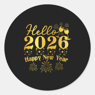 Happy New Year 2026 New Year Party Family Friends Classic Round Sticker