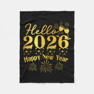 Happy New Year 2026 New Year Party Family Friends  Fleece Blanket